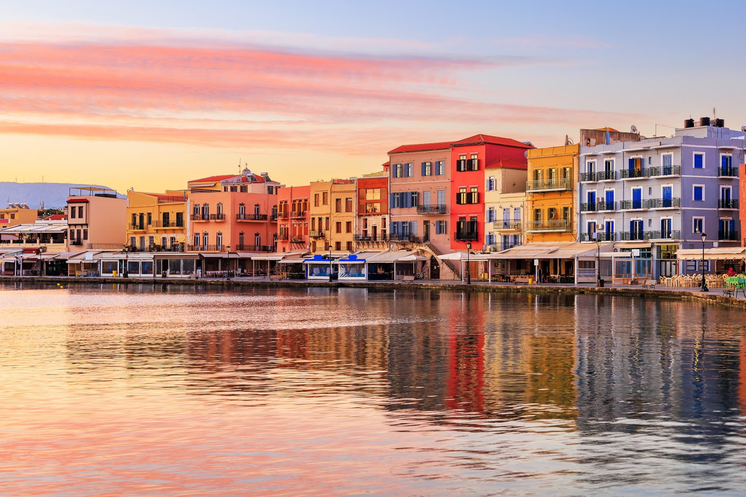 Sunset over the sea at Nea Chora, Chania