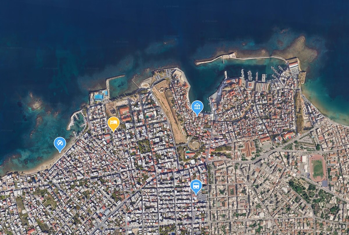 Map of Nea Chora, Chania showing 2bb and nearby landmarks